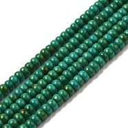Natural Howlite Beads Strands, Dyed, Rondelle, Sea Green, 4~4.5x2.5~3mm, Hole: 1mm, about 147~149pcs/strand, 15.63~15.75''(39.7~40cm)(G-B049-C01-01B)