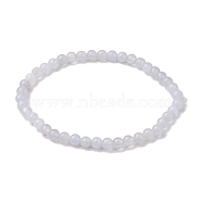 6mm Natural Blue Lace Agate Round Beaded Stretch Bracelets, Inner Diameter: 2-1/8 inch(5.5cm), bead: 6mm(BJEW-JB10855-02)