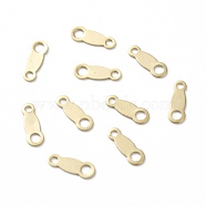 Brass Chain Tabs, Chain Extender Connectors, Long-Lasting Plated, Real 24K Gold Plated, 9x3x0.5mm, Hole: 1.8mm and 1.2mm(KK-L205-01G)