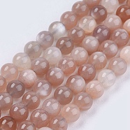 Natural Multi-Moonstone Beads Strands, Moonstone & Sunstone Beads, Round, 6mm, Hole: 1mm, about 65pcs/strand, 15.7 inch(G-J157-6mm-06)
