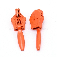 Iron Invisible Zipper Pull Slider Head, for Clothes DIY Sewing Accessories, Orange Red, 2.5x0.88x0.6cm(IFIN-WH0057-09K)