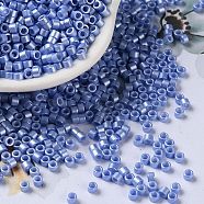 Baking Paint Glass Seed Beads, Cylinder, Cornflower Blue, 2.5x2mm, Hole: 1.4mm, about 5039pcs/50g(X-SEED-S042-15A-12)