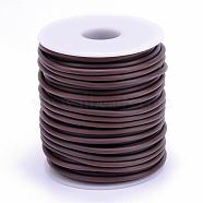 Hollow Pipe PVC Tubular Synthetic Rubber Cord, Wrapped Around White Plastic Spool, Saddle Brown, 2mm, Hole: 1mm, about 54.68 yards(50m)/roll(RCOR-R007-2mm-15)