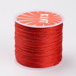 Round Waxed Polyester Cords, Twisted Cord, Dark Red, 0.5mm, about 115.92 yards(106m)/roll(YC-K002-0.5mm-10)