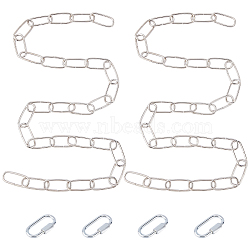 DIY Necklaces Making Kits, include Iron Cable Chains, Lamp Lifting Chain and Iron Rock Climbing Carabiners, Platinum, Rock Climbing Carabiners: 42.5x22.5x7.5mm, Inner Diameter: 35x9.5mm, 4pcs/set(DIY-PH0004-25)