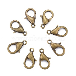Zinc Alloy Lobster Claw Clasps, Parrot Trigger Clasps, Cadmium Free & Nickel Free & Lead Free, Antique Bronze, 12x6mm, Hole: 1.2mm(E102-NFAB)