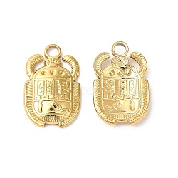 Ion Plating(IP) 304 Stainless Steel Pendants, Beetle Charms, Real 18K Gold Plated, 20.5x13x2.5mm, Hole: 3mm(STAS-L268-035G)