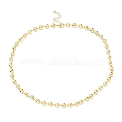 Rack Plating Brass Ball Chain Necklaces for Women, Long-Lasting Plated, Lead Free & Cadmium Free, Real 18K Gold Plated, 16.65 inch(42.3cm), bead: 6mm(NJEW-G102-01C-G)