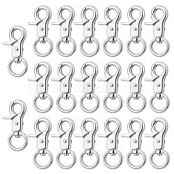 Gorgecraft 20Pcs Zinc Alloy Swivel Lobster Claw Clasps, Swivel Snap Hook, Platinum, 47x22x7mm, Hole: 13x9mm(FIND-GF0003-25P)