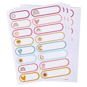 Self-Laminating Write-On Waterproof Baby Bottle Labels, Paper Name Tags Stickers for Kids, Daycare Labels, Sun, 150x115mm, Sticker: 60x16mm and 40x16mm