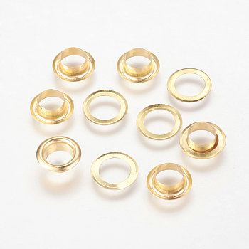 Brass Eyelets Ring, Rivet Snaps, Golden, 15x3.8mm, Hole: 10mm