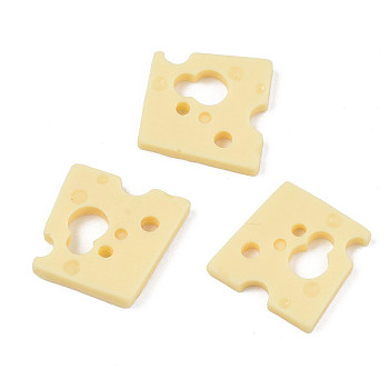 Opaque Resin Decoden Cabochons, Play Food, Imitation Food, Cheese, Moccasin, 19.5x19.5x3mm