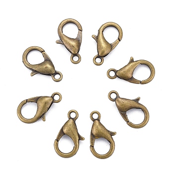 Zinc Alloy Lobster Claw Clasps, Parrot Trigger Clasps, Cadmium Free & Nickel Free & Lead Free, Antique Bronze, 12x6mm, Hole: 1.2mm