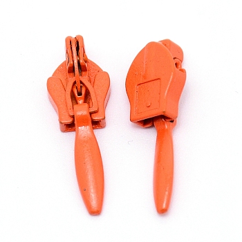 Iron Invisible Zipper Pull Slider Head, for Clothes DIY Sewing Accessories, Orange Red, 2.5x0.88x0.6cm