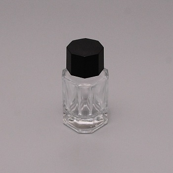 Glass Bottles, with Plastic Cover, Refillable Bottles, Clear, 3.2x3.2x6.7cm, Inner Diameter: 1.4cm, Capacity: 15ml(0.51fl. oz)