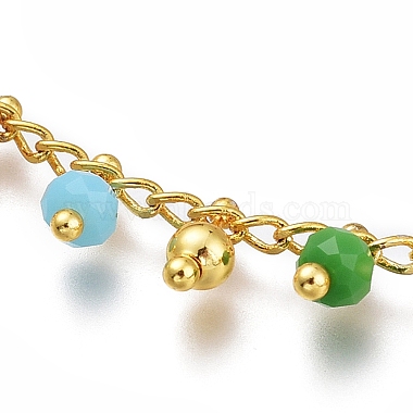 Brass Handmade Colorful Glass Beaded Necklaces(X-NJEW-JN03134)-2