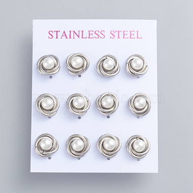 White Others Stainless Steel Stud Earrings
