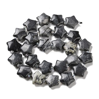натуральный черный шелковый камень / чистые камни(G-NH0005-009)-3