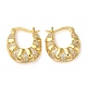 Croissant Brass Hoop Earrings with Clear Cubic Zirconia(EJEW-Q791-04G)-1