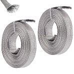 8M 304 Stainless Steel Flat Tinned Braided Wire, Flexible Shielding Ground Wire Mesh, Stainless Steel Color, 15x1.5mm, about 26.25 Feet(8m)/Set(FIND-UN0010-04)