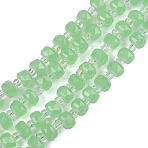 Imitation Jade Glass Beads Strands, Rondelle, Faceted, Light Green, 5.5x4mm, Hole: 1.2mm, about 99~103pcs/strand, 56~63cm(GLAA-P076-01B-02)