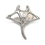 304 Stainless Steel Pendants, Stainless Steel Color, Manta Ray Charm, 30x29x10mm, Hole: 8x4mm(STAS-P446-13G-P)