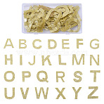 Glitter Hotfix Rhinestone, Hot Melt Adhesive on the Back, Costume Accessories, 26 Alphabet, Citrine, 46x40x1.5mm, 2sets/box(DIY-CD0001-10A)