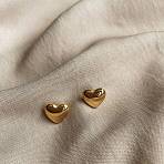 304 Stainless Steel Stud Earrings for Women, Golden, Heart, 6x7mm(EJEW-G459-01C-G)