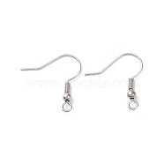 316 Surgical Stainless Steel Earring Hooks, Ear Wire, with Horizontal Loop, Stainless Steel Color, 20mm, Hole: 1.8mm, 22 Gauge, Pin: 0.6mm(STAS-M288-06P-B)