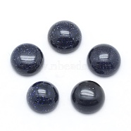 Synthetic Blue Goldstone Cabochons, Flat Round, 8x3~4mm(G-E492-H-19)