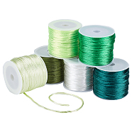 Elite 6 Rolls 6 Colors Nylon Rattail Satin Cord, Beading String, for Chinese Knotting, Jewelry Making, Mixed Color, 1mm, about 32.8 yards(30m)/roll, 1 roll/color(NWIR-PH0002-09B-01)