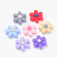 Resin Cabochons, Flower, Mixed Color, 16x6mm(X-CRES-Q197-15)