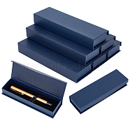 Cardboard Pen Cases, Fourtain Pen Box, with Magnetic Closure, Office & School Supplies, Rectangle, Dark Blue, 170x53x25mm(AJEW-WH0016-10)