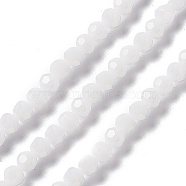 Faceted(32 Facets) Glass Beads Strands, Round, White, 6x5.5mm, Hole: 1.2mm, about 95pcs/strand, 22.24''(56.5cm)(GLAA-E037-03A-02)