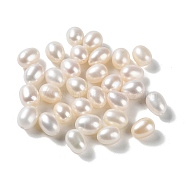 Natural Cultured Freshwater Pearl Beads, Half Drilled, Rice, Grade 6A+, WhiteSmoke, 7~9x6.5~7mm, Hole: 0.9mm(PEAR-E020-19)