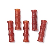 Natural Agate Beads, Dyed & Heated, Bamboo, FireBrick, 40x11x7.5mm, Hole: 2.5mm(G-C102-01)