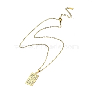 Rectangle with Twelve Constellations Pendant Necklaces, 304 Stainless Steel Cable Chains Necklaces, Golden, Taurus, 15.98 inch(40.6cm)(NJEW-D069-01G-02)