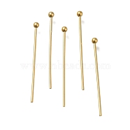 Brass Ball Head Pins, Lead Free & Cadmium Free, Real 24K Gold Plated, 20x0.6mm, Head: 1.5mm(KK-H502-03C-G)