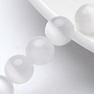 Cat Eye Beads, Round, White, 10mm, Hole: 0.8mm, about 39pcs/strand, about 15 inch(X-CER10mm01)
