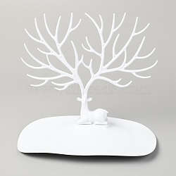 PP Plastic Jewelry Storage Dish Plastic Ring Holder, Deer Shape Display Trinket Dish, for Earrings Necklace Bracelet Organizer, White, Finished Product: 25x15x22cm(ODIS-L005-B03)