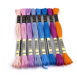8 Skeins 8 Colors 6-Ply Crochet Threads, Embroidery Floss, Mercerized Cotton Yarn for Lace Hand Knitting, Mixed Color, 1mm, about 8.75 Yards(8m)/skein, 1 skein/color(PW-WG76952-07)