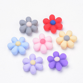 Resin Cabochons, Flower, Mixed Color, 16x6mm