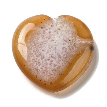 Natural Carnelian Love Heart Ornaments, Reiki Energy Balancing Meditation Gift Decoration, 40x40.5~42.5x11~12mm