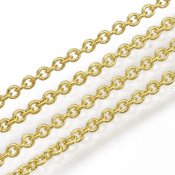 Brass Cable Chains, Soldered, Oval, Cadmium Free & Nickel Free & Lead Free, Long-Lasting Plated, Golden, 1.8x1.5x0.5mm
