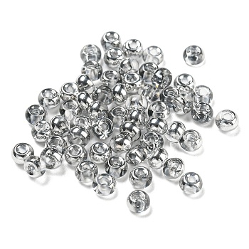 Glass Seed Beads, AB Color, Rondelle, Gray, 4x3mm, Hole: 1.2mm 368pc/bag.
