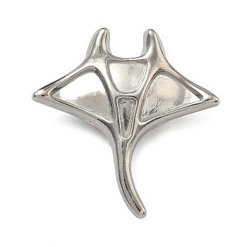 304 Stainless Steel Pendants, Stainless Steel Color, Manta Ray Charm, 30x29x10mm, Hole: 8x4mm