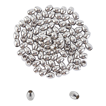 304 Stainless Steel Spacer Beads, Barrel, Stainless Steel Color, 5x4mm, Hole: 1.8mm, 100pcs/box