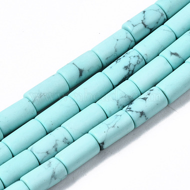 Pale Turquoise Column Synthetic Turquoise Beads