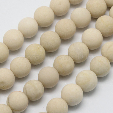 Natural Fossil Beads Strands(G-D694-10mm)-2
