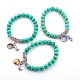 Synthetic Turquoise(Dyed) Beads Stretch Charm Bracelets(BJEW-JB04024-M)-1